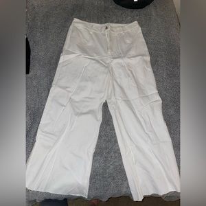 White wide leg jeans